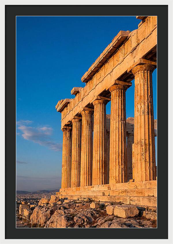 Parthenon Illuminated At Dusk
