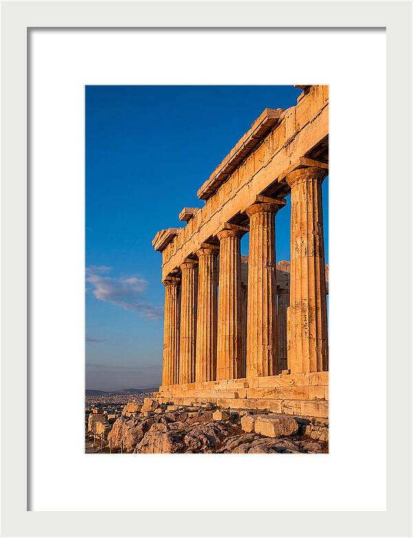 Parthenon Illuminated At Dusk