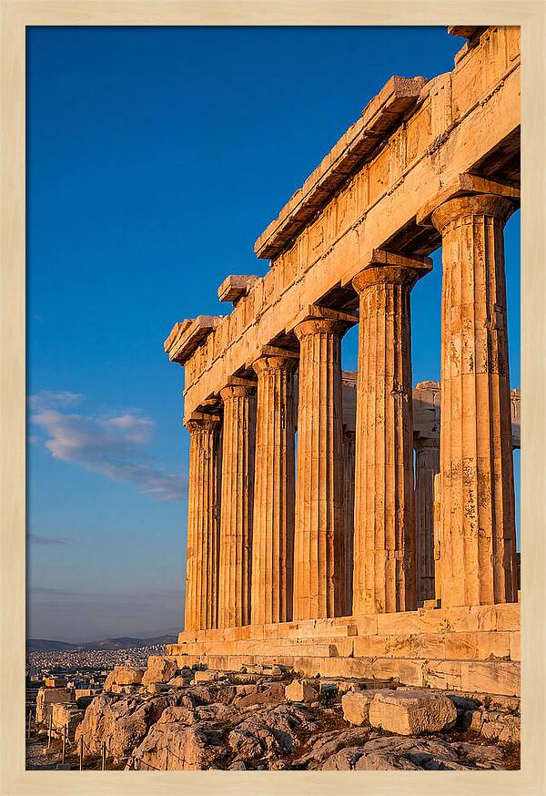 Parthenon Illuminated At Dusk