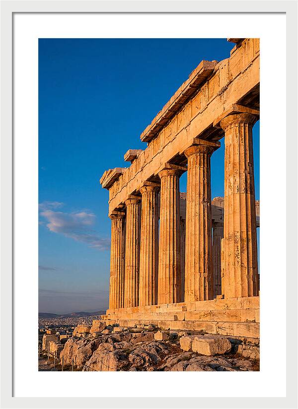 Parthenon Illuminated At Dusk
