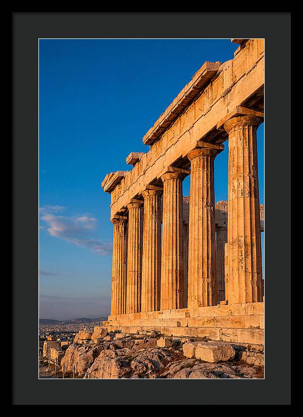 Parthenon Illuminated At Dusk