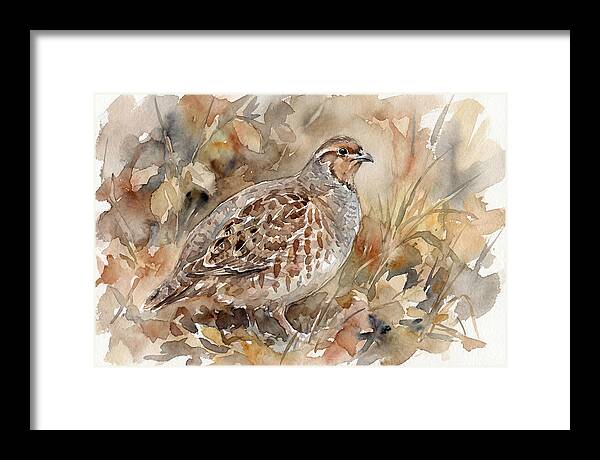Partridge Among Autumn Leaves