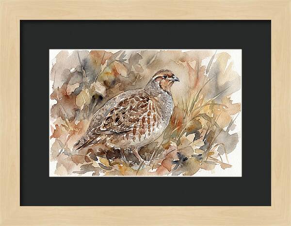 Partridge Among Autumn Leaves