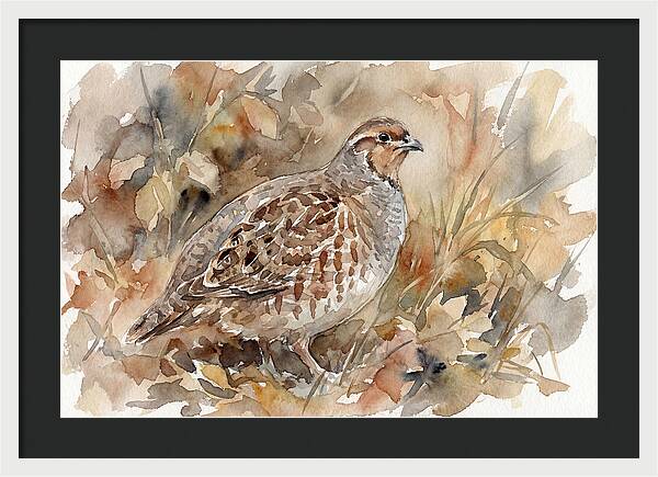 Partridge Among Autumn Leaves