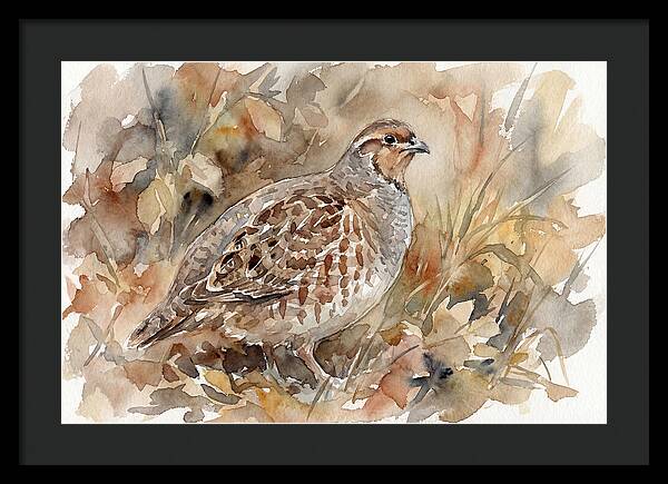 Partridge Among Autumn Leaves