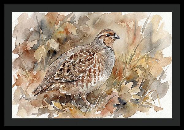 Partridge Among Autumn Leaves