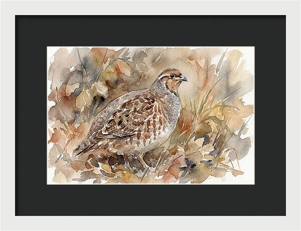 Partridge Among Autumn Leaves