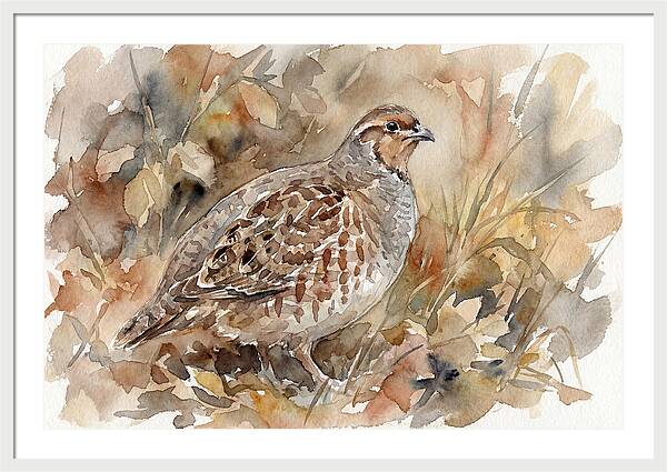 Partridge Among Autumn Leaves