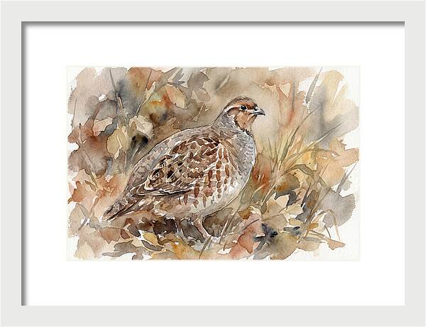 Partridge Among Autumn Leaves