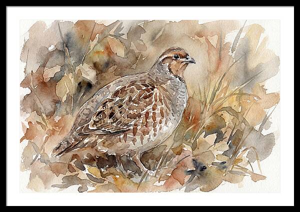 Partridge Among Autumn Leaves
