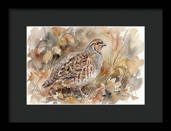 Partridge Among Autumn Leaves