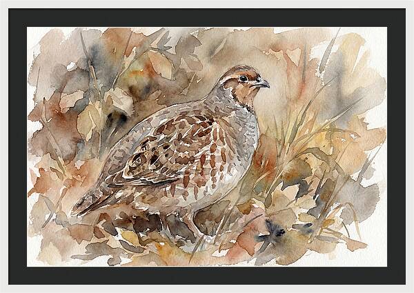 Partridge Among Autumn Leaves