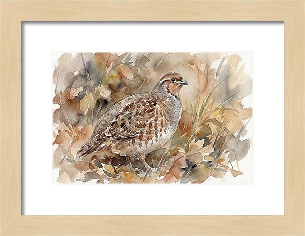 Partridge Among Autumn Leaves