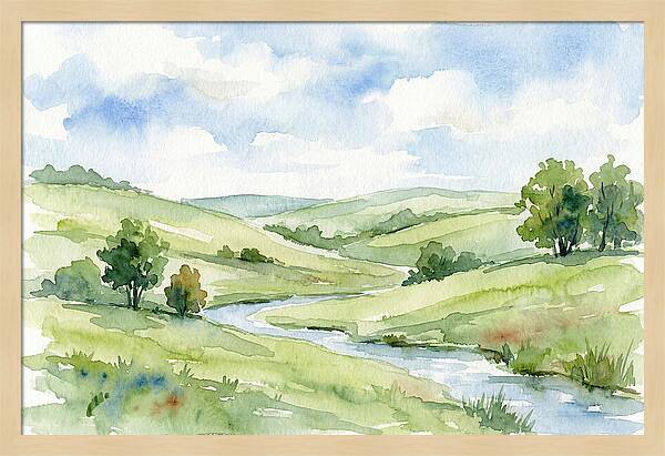 Pastoral Serenity In Watercolor