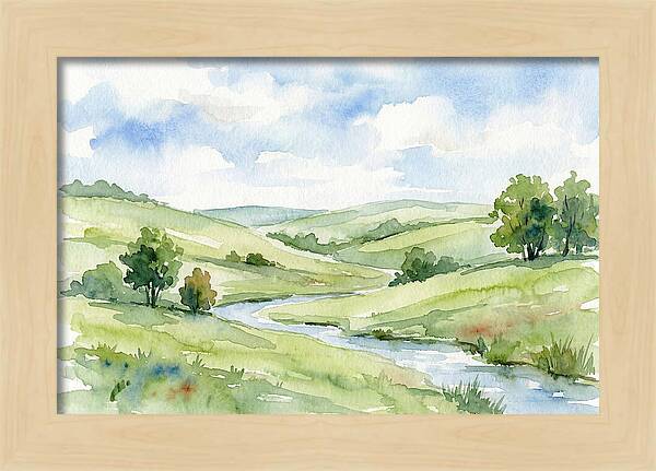 Pastoral Serenity In Watercolor