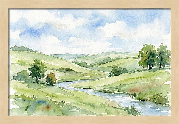 Pastoral Serenity In Watercolor