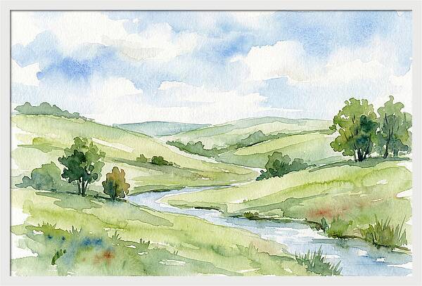 Pastoral Serenity In Watercolor