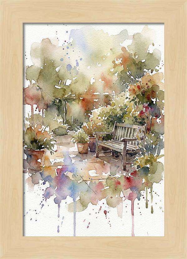 Patio Serenity In Watercolor