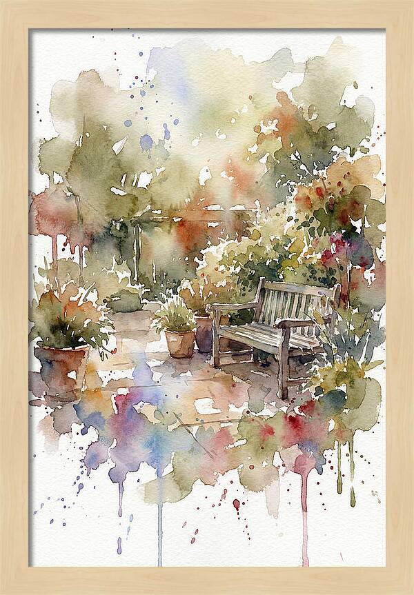Patio Serenity In Watercolor
