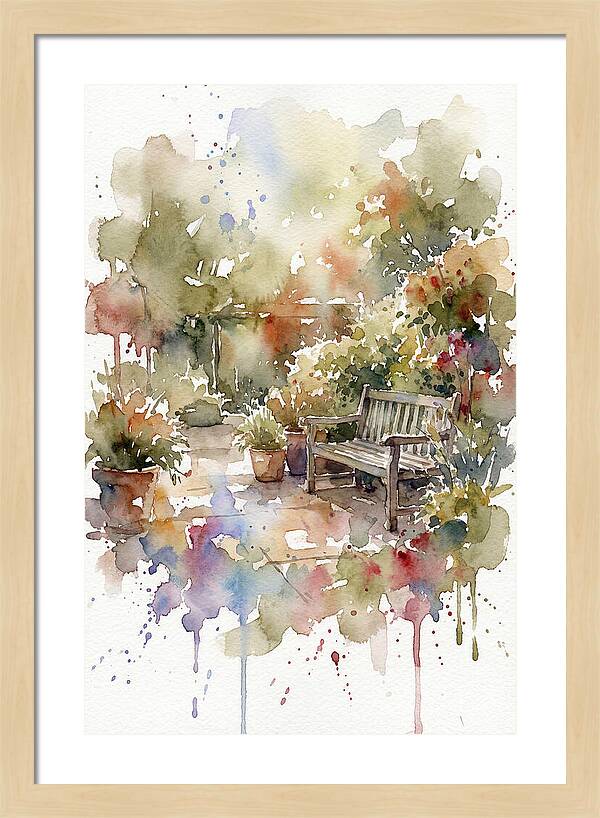 Patio Serenity In Watercolor