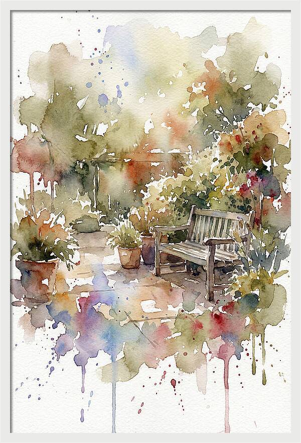 Patio Serenity In Watercolor