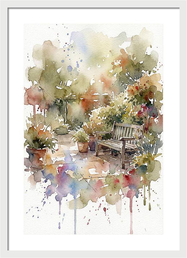 Patio Serenity In Watercolor