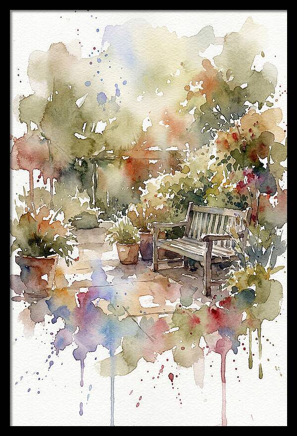 Patio Serenity In Watercolor