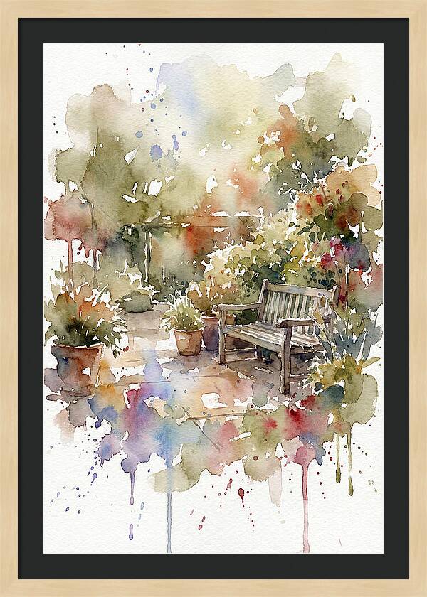 Patio Serenity In Watercolor