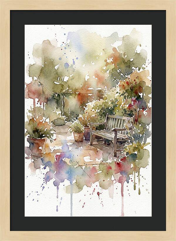 Patio Serenity In Watercolor