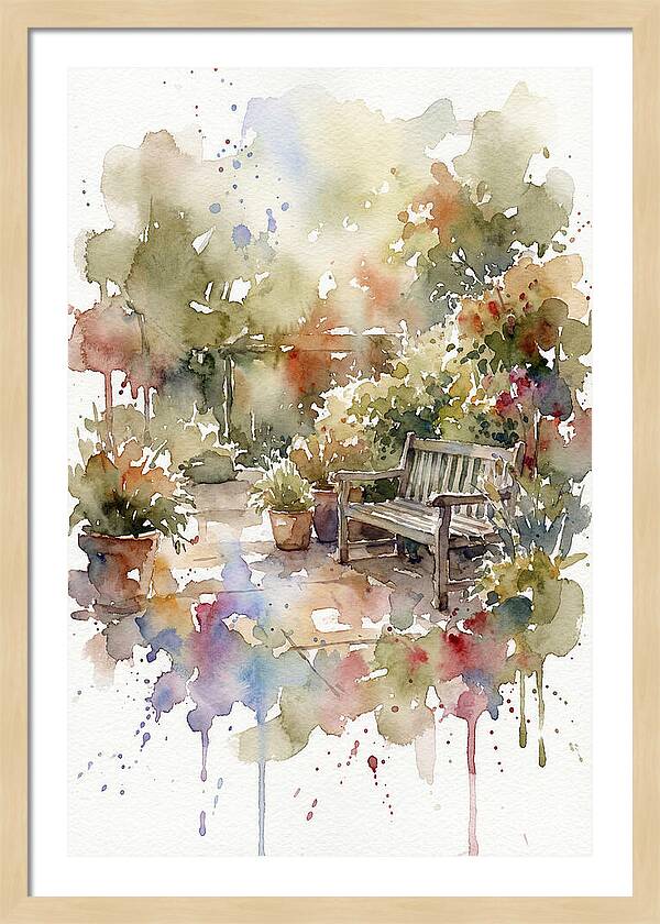 Patio Serenity In Watercolor