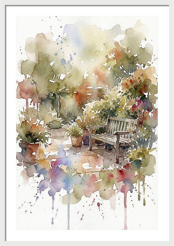 Patio Serenity In Watercolor