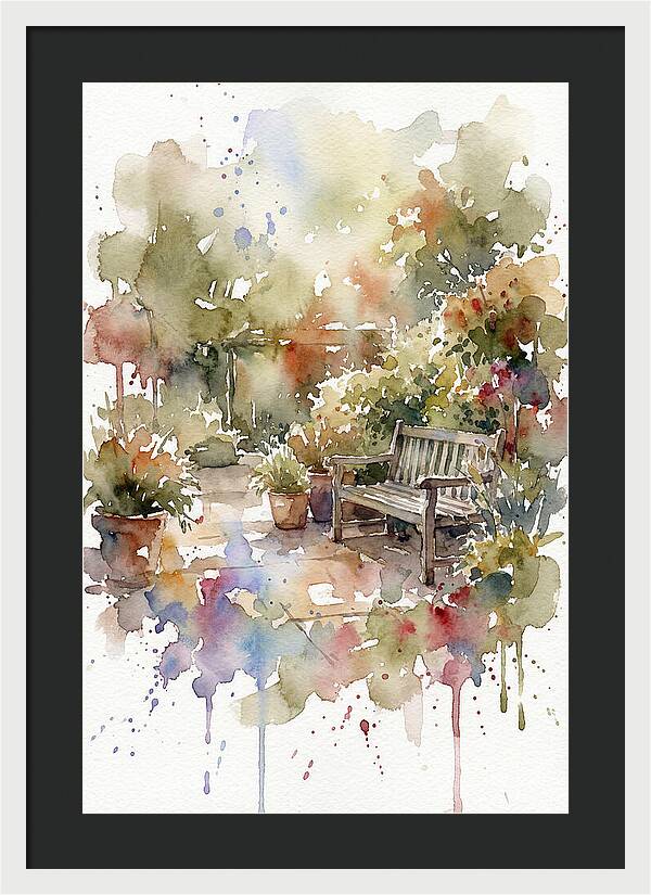 Patio Serenity In Watercolor