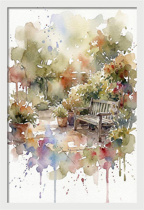 Patio Serenity In Watercolor