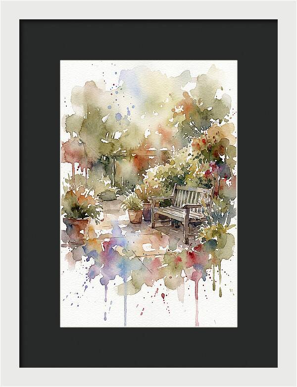Patio Serenity In Watercolor