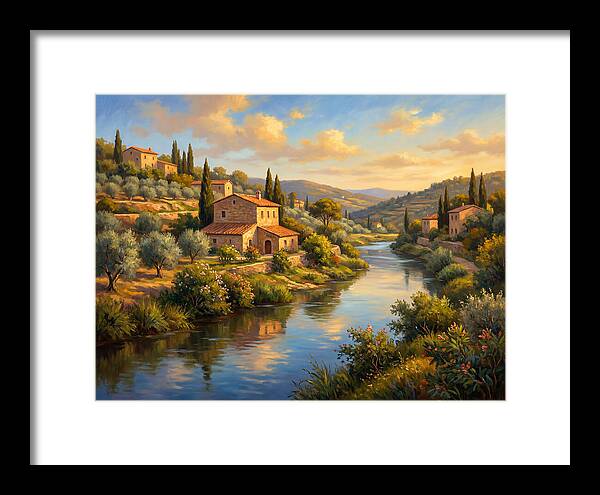 Peaceful Mediterranean River Scene
