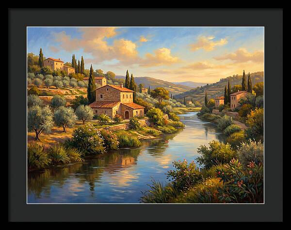 Peaceful Mediterranean River Scene