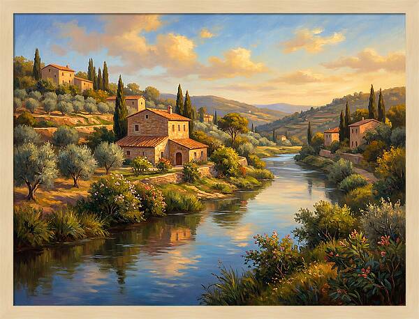 Peaceful Mediterranean River Scene