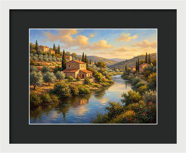 Peaceful Mediterranean River Scene