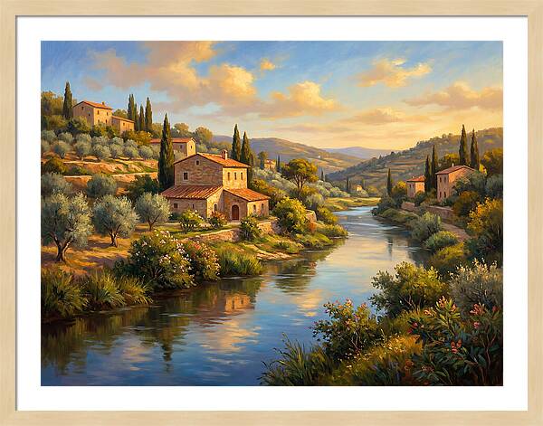 Peaceful Mediterranean River Scene