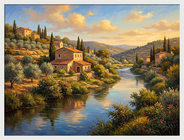 Peaceful Mediterranean River Scene