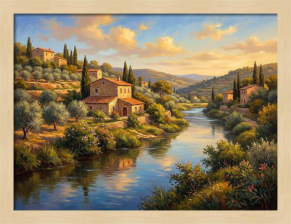 Peaceful Mediterranean River Scene