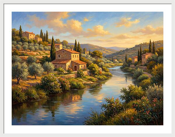 Peaceful Mediterranean River Scene