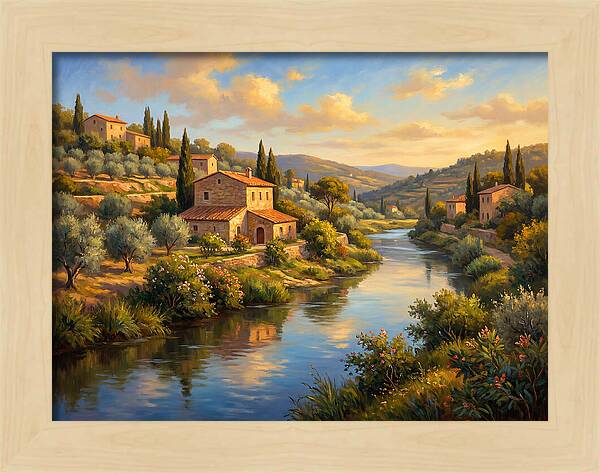 Peaceful Mediterranean River Scene