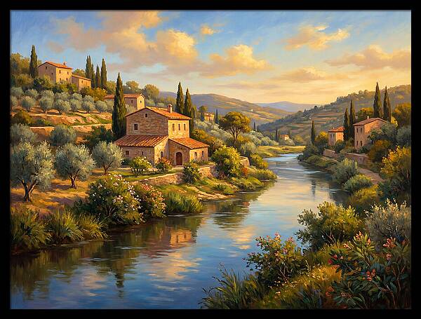 Peaceful Mediterranean River Scene