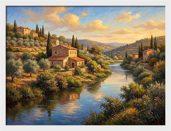 Peaceful Mediterranean River Scene