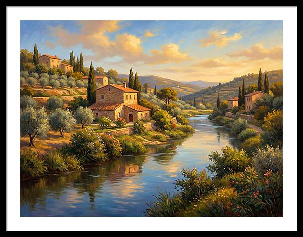 Peaceful Mediterranean River Scene