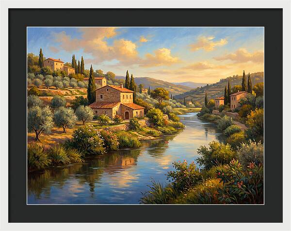 Peaceful Mediterranean River Scene