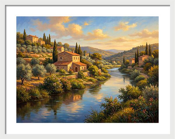 Peaceful Mediterranean River Scene