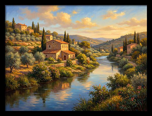 Peaceful Mediterranean River Scene