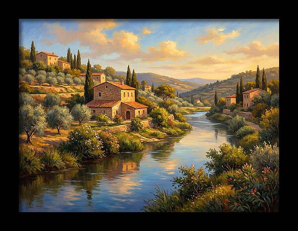 Peaceful Mediterranean River Scene
